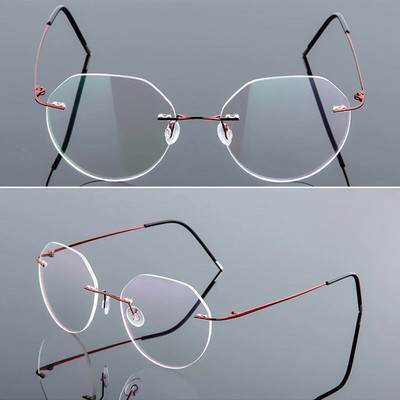 Rame de ochelari ultraușoare Iboode Ochelari de lectură fără montură din titan cu memorie Ochelari de vedere prezbiopi pentru bărbați și femei Design de marcă 2020
