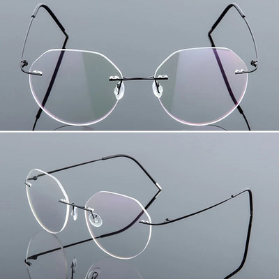 Rame de ochelari ultraușoare Iboode Ochelari de lectură fără montură din titan cu memorie Ochelari de vedere prezbiopi pentru bărbați și femei Design de marcă 2020