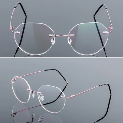 Rame de ochelari ultraușoare Iboode Ochelari de lectură fără montură din titan cu memorie Ochelari de vedere prezbiopi pentru bărbați și femei Design de marcă 2020
