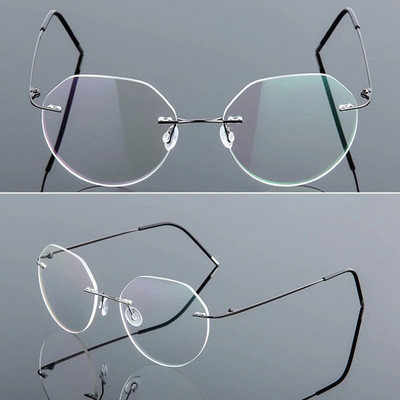Rame de ochelari ultraușoare Iboode Ochelari de lectură fără montură din titan cu memorie Ochelari de vedere prezbiopi pentru bărbați și femei Design de marcă 2020