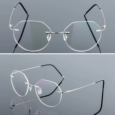 Rame de ochelari ultraușoare Iboode Ochelari de lectură fără montură din titan cu memorie Ochelari de vedere prezbiopi pentru bărbați și femei Design de marcă 2020