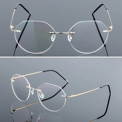 Rame de ochelari ultraușoare Iboode Ochelari de lectură fără montură din titan cu memorie Ochelari de vedere prezbiopi pentru bărbați și femei Design de marcă 2020