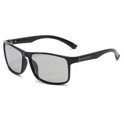 Vintage taisnstūra polarizētas saulesbrilles vīriešiem fotohromas nakts redzamības polāras saulesbrilles braukšanai kvadrātā UV400 pretatspīduma brilles
