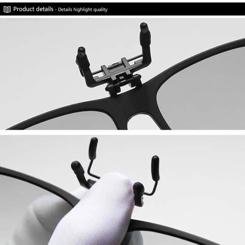 Jauns TR90 polarizēts uzvelkamais klipsis saulesbrillēm vīriešiem sievietēm fotohromas saulesbrilles nakts redzamības pret atspīdumu braukšanas makšķerēšanas brilles