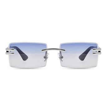 2023 Νέα ρετρό γυαλιά ηλίου χωρίς σκελετό για άνδρες Γυναικεία Luxury Punk Frameless Rectangle Γυαλιά ηλίου κοπής Small Square Shades UV400