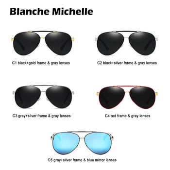 Blanche Michelle Pilot поляризирани слънчеви очила Мъжки 2020 марка огледални слънчеви очила Driving UV400 сплав Gafas De Sol Oculos с кутия