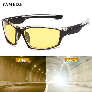 YAMEIZE Очила за нощно виждане против отблясъци за шофиране Мъжки поляризирани слънчеви очила Дамски очила за водач Спортни очила с жълти лещи