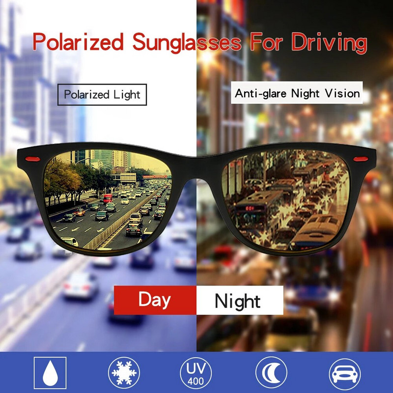 YAMEIZE Anti Glare nakts redzamības brilles braukšanai vīriešiem polarizētās saulesbrilles sievietēm autovadītāja brilles dzeltenās lēcas sporta brilles