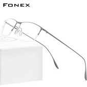 Σκελετός γυαλιών από κράμα τιτανίου FONEX ανδρικό τετράγωνο μυωπία Συνταγογραφούμενα γυαλιά γυαλιά Σκελετοί Half Rim Optical Ανδρικά Κορεατικά Γυαλιά 8101