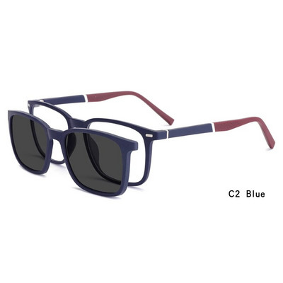 Ceofy Ochelari de vedere pentru bărbați, capac pliabil 2 în 1 pe miopie optică magnetică, ochelari de soare populari, cadru de ochelari prescripți C8016