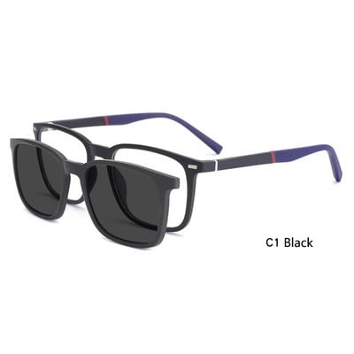 Ceofy Ochelari de vedere pentru bărbați, capac pliabil 2 în 1 pe miopie optică magnetică, ochelari de soare populari, cadru de ochelari prescripți C8016