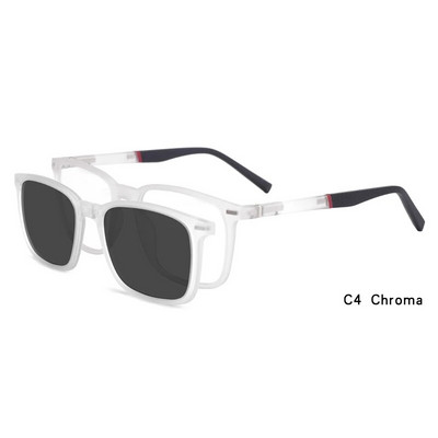 Ceofy Ochelari de vedere pentru bărbați, capac pliabil 2 în 1 pe miopie optică magnetică, ochelari de soare populari, cadru de ochelari prescripți C8016