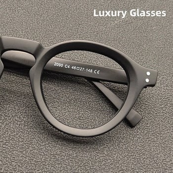 Нови ретро кръгли рамки за очила Дамски мъжки рамки Компютърни оптични очила против син лъч Винтидж маркови дизайнерски луксозни очила