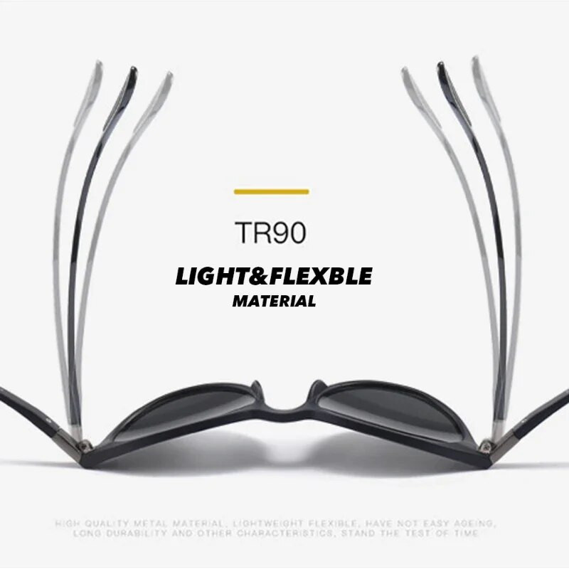 Mainīt krāsu pelēks rāmis fotohromas polarizētas saulesbrilles vīriešu kvadrātveida klasiskās hameleona brilles pārejas lēcas brilles