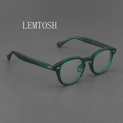 Рамка за оптични очила Мъже Жени Johnny Depp LEMTOSH Реколта очила Компютърна ацетатна рамка за очила за мъже Прозрачни лещи