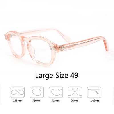 Optiskās briļļu ietvars vīriešiem sievietēm Džonijs Deps LEMTOSH Vintage brilles datora acetāta briļļu rāmis vīriešiem caurspīdīgs objektīvs