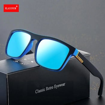 KLASSNUM 2023 Мъжки поляризирани слънчеви очила Риболов Слънчеви очила с квадратна рамка Луксозна марка Дизайнерски Дамски UV400 очила Ретро