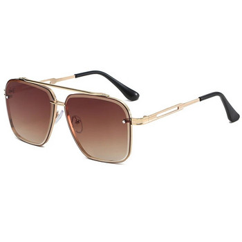 Модни мъжки квадратни слънчеви очила Луксозна марка Дизайнерски ретро слънчеви очила Мъжки градиентни кафяви черни шофиращи Oculos De Sol