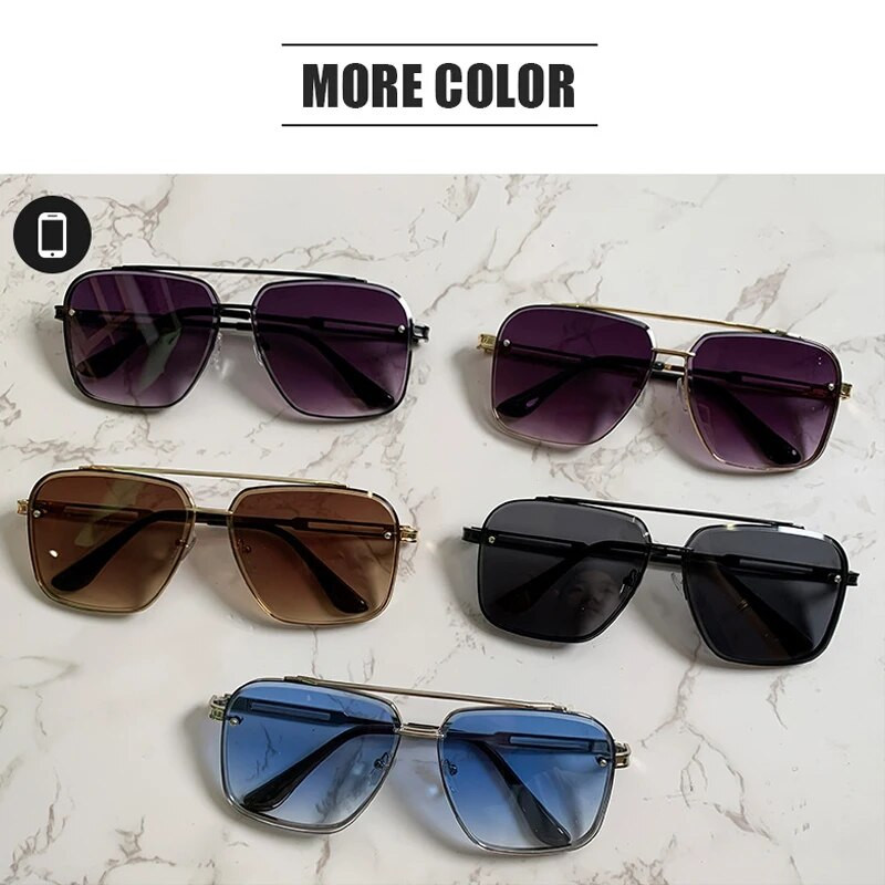 Mood Man Square Päikeseprillid Luksusbränd Disainer Vintage päikeseprillid Meeste Gradient Pruunid Must Driving Oculos De Sol