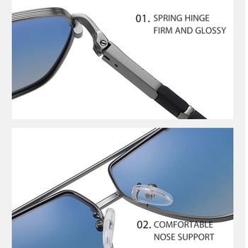 Очила за колоездене Квадратни поляризирани слънчеви очила Мъжки висококачествени пролетни панти Модни слънчеви очила Шофиране Пътни очила UV400 Lens Goggles
