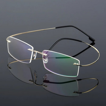Ултраеластична метална рамка за очила без рамки от титаниева сплав за мъже и жени, стъклени рамки за късогледство без рамка FJ868
