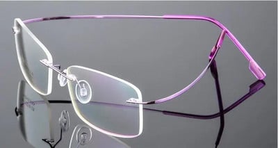 Titánötvözet ultraelasztikus keret nélküli fém szemüvegkeret férfiaknak és nőknek, perem nélküli myopia dioptriás üvegkeretek FJ868