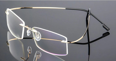 Titánötvözet ultraelasztikus keret nélküli fém szemüvegkeret férfiaknak és nőknek, perem nélküli myopia dioptriás üvegkeretek FJ868