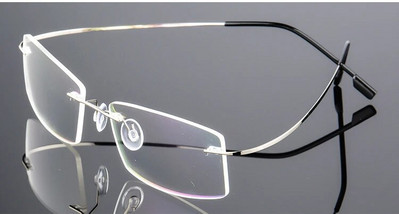 Titánötvözet ultraelasztikus keret nélküli fém szemüvegkeret férfiaknak és nőknek, perem nélküli myopia dioptriás üvegkeretek FJ868