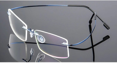 Titánötvözet ultraelasztikus keret nélküli fém szemüvegkeret férfiaknak és nőknek, perem nélküli myopia dioptriás üvegkeretek FJ868