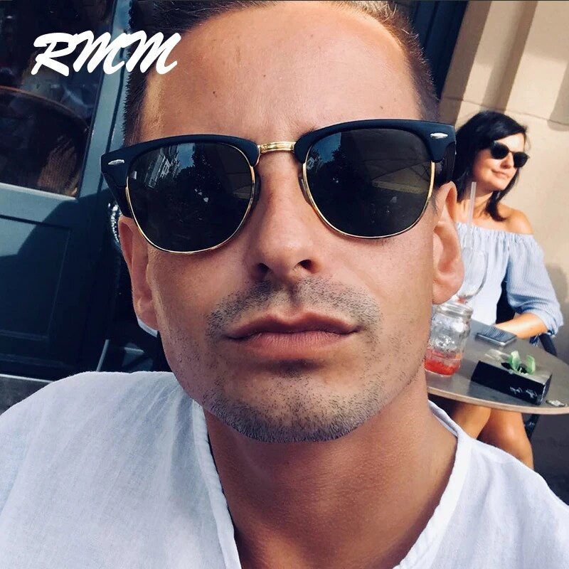 2023. gada Jaunas modes daļēji bezmalu saulesbrilles vīriešiem sievietēm Zīmols RMM Designer pusrāmja saulesbrilles Classic UV400