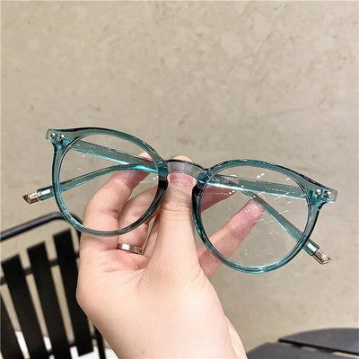 Vintage apaļas optiskās brilles sievietēm vīriešiem pretzilas gaismas briļļu ietvars Recepšu caurspīdīgs lēcu briļļu ietvars Unisex