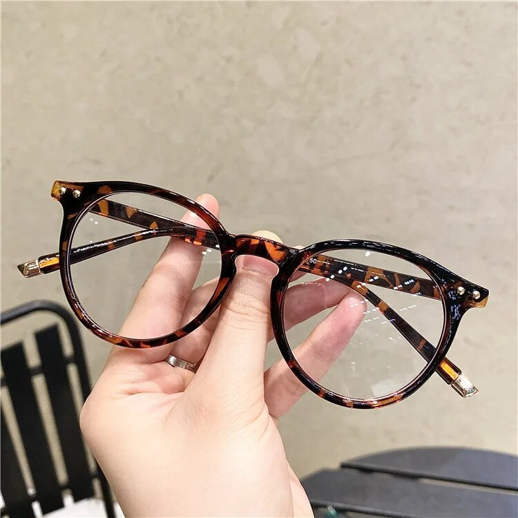 Vintage apaļas optiskās brilles sievietēm vīriešiem pretzilas gaismas briļļu ietvars Recepšu caurspīdīgs lēcu briļļu ietvars Unisex
