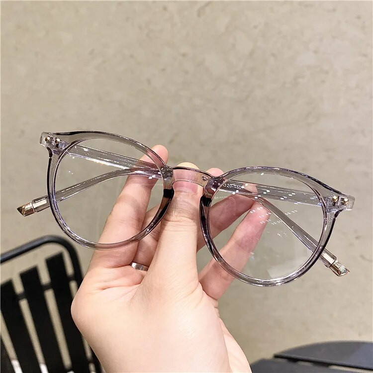 Vintage apaļas optiskās brilles sievietēm vīriešiem pretzilas gaismas briļļu ietvars Recepšu caurspīdīgs lēcu briļļu ietvars Unisex