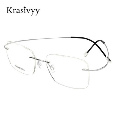 Рамка за очила без рамки Krasivyy Pure Titanium Мъжки диоптрични очила Германия Жени Оптична рамка за късогледство Безвинтови очила