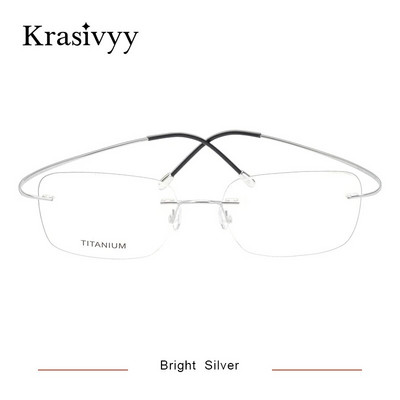 Krasivyy Ochelari fără rame din titan pur Ochelari de vedere cu prescripție pentru bărbați, Germania, femei, cadru optic de miopie, Ochelari fără șuruburi