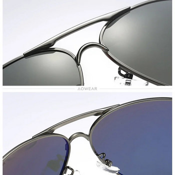 Ανδρικά γυαλιά ηλίου αεροπορίας AOWEAR Ανδρικά γυαλιά ηλίου με καθρέφτη πολωμένου για άντρες HD Driving Polaroid γυαλιά ηλίου lunettes de soleil homme