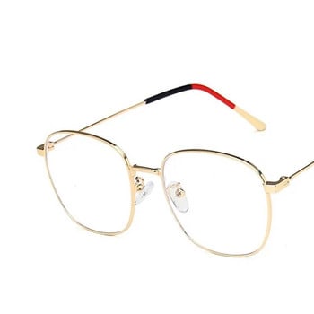 Анти-синя светлина Мъжки компютърни очила Модни квадратни метални рамки за очила Класически женски очила за късогледство Оптика 2020