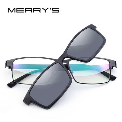 MERRYS DESIGN 2 az 1-ben mágneses polarizált csíptetős szemüvegkeret férfi optikai rövidlátás csíptetős szemüveg férfiaknak szemüvegkeret TR90 S2728
