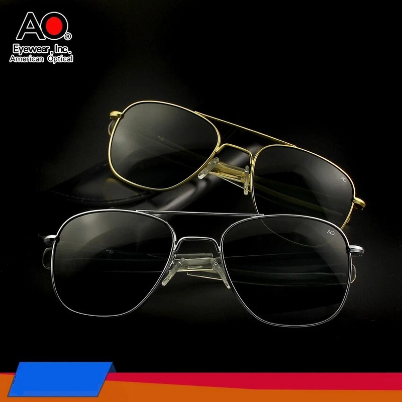 Aviācijas saulesbrilles vīriešiem sievietēm 2022. gada Amerikas armijas militārās optiskās AO taisnstūra braukšanas brilles moderns pilots Oculos de sol uv400
