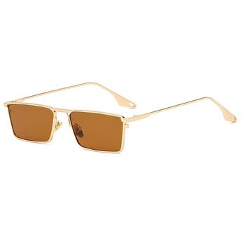 CATERSIDE Малки правоъгълни слънчеви очила Мъже Дами Класически златни черни лещи Метална квадратна ретро рамка Спортни дропшип очила UV400