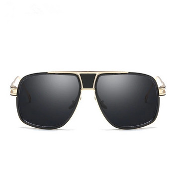 2023 Луксозни слънчеви очила за мъже, жени, марка метални очила с големи рамки, дамски UV400 сини черни слънчеви очила, мъжки, женски очила