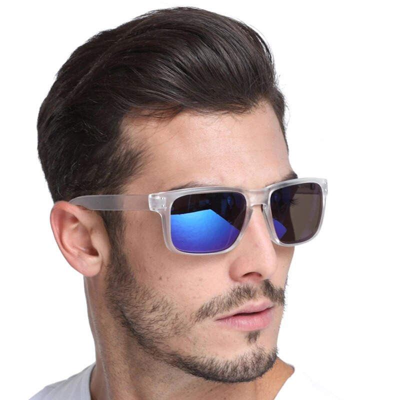 Dokly Fashion Saulesbrilles Vīriešu Saulesbrilles Vīriešu zilas lēcas Clear Frame Brilles Vīriešu Kvadrātveida zīmola Saulesbrilles UV400
