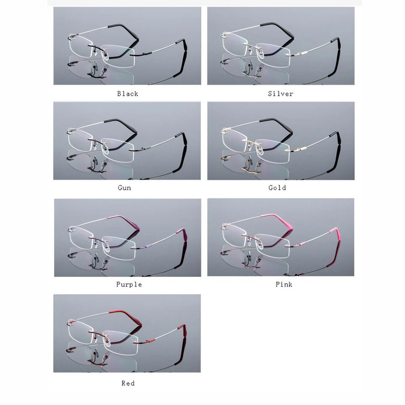 Σκελετός οπτικών γυαλιών Unisex από κράμα τιτανίου χωρίς βίδες & χωρίς πλαίσιο, Γυναικεία ανδρικά γυαλιά γυαλιά σκελετοί για Myopia Prescription F867