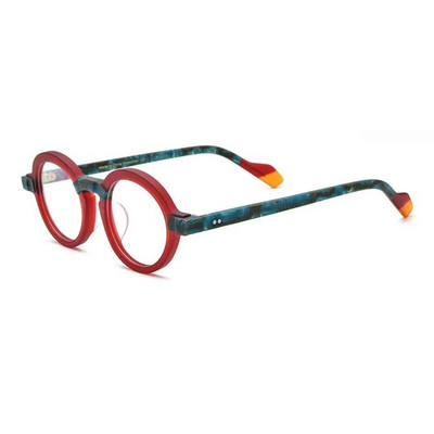 54704 Rame de ochelari optici din acetat rotunzi pentru femei Material matuit de calitate superioară Ochelari de prescripție de modă pentru bărbați retro