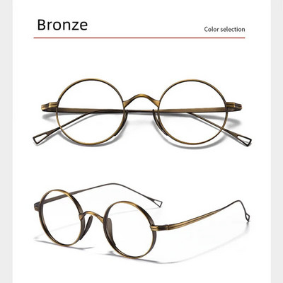 Augstas kvalitātes tīra titāna briļļu ietvars vīriešiem retro apaļa zīmola dizaina brilles vīriešiem optiski recepšu briļļu ietvari