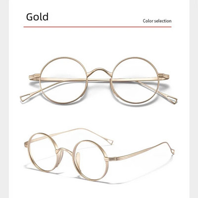 Augstas kvalitātes tīra titāna briļļu ietvars vīriešiem retro apaļa zīmola dizaina brilles vīriešiem optiski recepšu briļļu ietvari