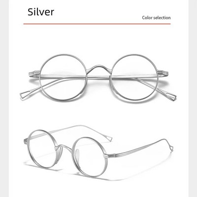Augstas kvalitātes tīra titāna briļļu ietvars vīriešiem retro apaļa zīmola dizaina brilles vīriešiem optiski recepšu briļļu ietvari