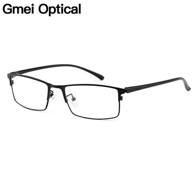 Gmei Optical Férfi Titánötvözet szemüvegkeret Férfi Szemüvegek Flexibilis Temple Lábak IP Galvanizáló ötvözet Anyaga Y2529