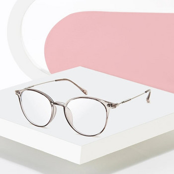 Ацетатна унисекс рамка за очила от твърда сплав Дамски диоптрични очила Модни дизайнерски метални кръгли очила Очила за късогледство
