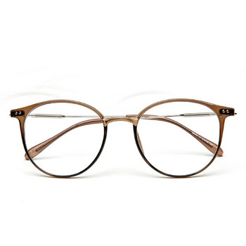Ацетатна унисекс рамка за очила от твърда сплав Дамски диоптрични очила Модни дизайнерски метални кръгли очила Очила за късогледство